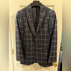 ASOS Navy Windowpane Suit (Jacket & Pants)